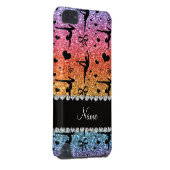 Personalized name rainbow glitter gymnastics iPod touch (5th generation) cover (Back/Right)
