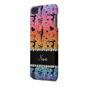 Personalized name rainbow glitter gymnastics iPod touch (5th generation) cover (Back Left)
