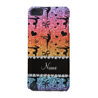 Personalized name rainbow glitter gymnastics iPod touch (5th generation) cover