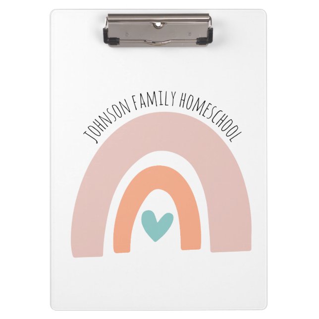Personalized Name Rainbow Homeschool Clipboard (Front)