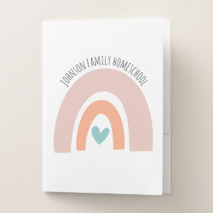 Personalized Name Rainbow Homeschool Pocket Folder