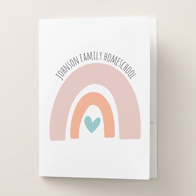 Personalized Name Rainbow Homeschool Pocket Folder (Front)