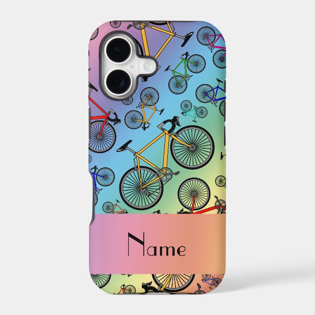 Personalized name rainbow road bikes iphone case (Back)