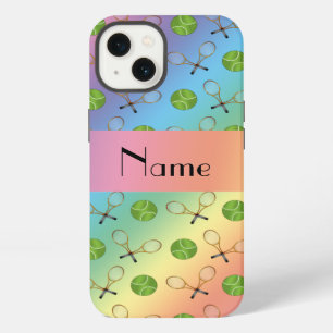 Personalized name rainbow tennis balls iPhone 13 case
