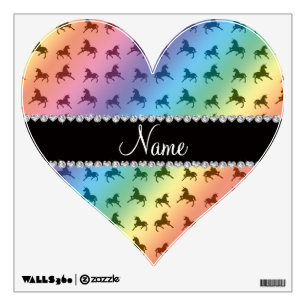 Personalized name rainbow unicorn pattern wall sticker