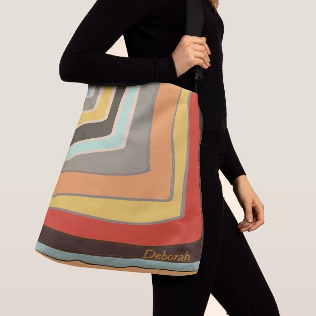 Personalized Name Random Color Block Angles  Crossbody Bag (Close Up)