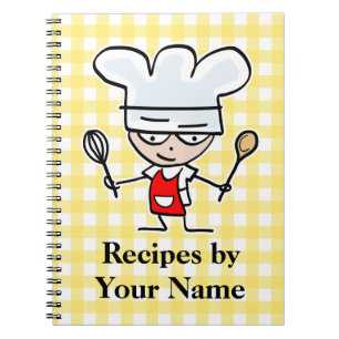Personalized name recipe notebook chef design