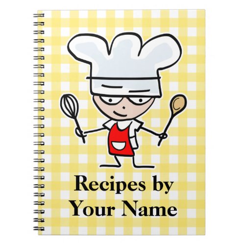 Personalized name recipe notebook  chef design