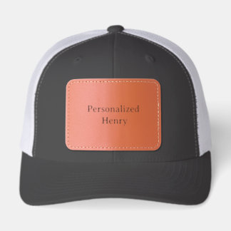 Personalized Name Rectangle Leather Patch Hat