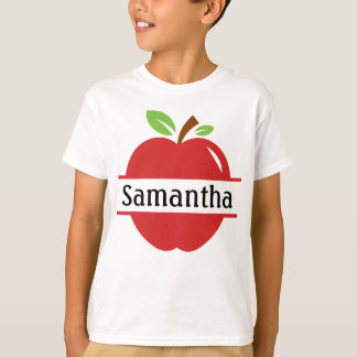 Personalized Name Red Apple T-shirt