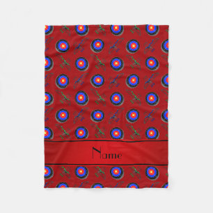 Personalized name red archery fleece blanket