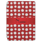Personalized name red baseballs pattern