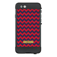 Personalized Name Red Blue Chevron Faux Gold LifeProof NÜÜD iPhone 6 Case