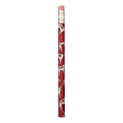 Personalized name red borzoi dog pattern pencil