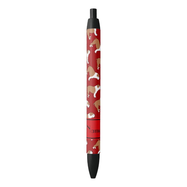 Personalized name red Bulldog Pen (Front Vertical)