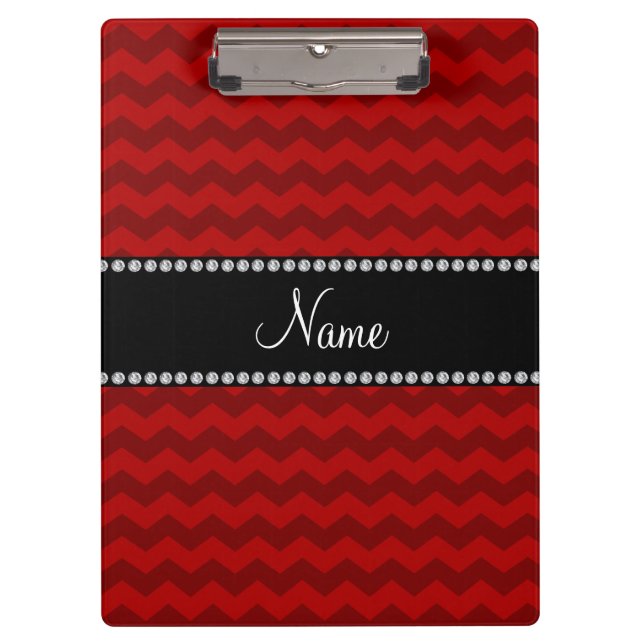Personalized name red chevrons clipboard (Front)