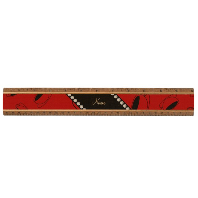 Personalized name red coffee cup ruler (Front)