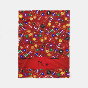 Personalized name red colorful pool pattern fleece blanket