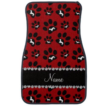 Personalized Name Red Dachshunds Dog Paws Car Floor Mat by Brothergravydesigns at Zazzle