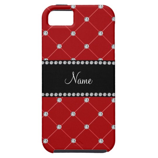 Personalized name Red diamonds iPhone SE/5/5s Case