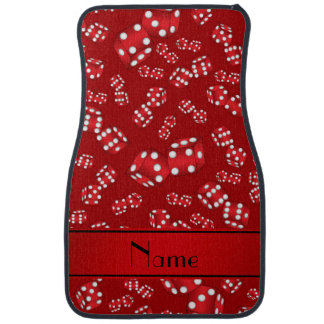 Personalized name red dice pattern car floor mat