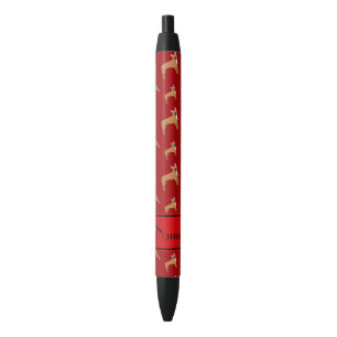 Personalized name red french bulldogs pen