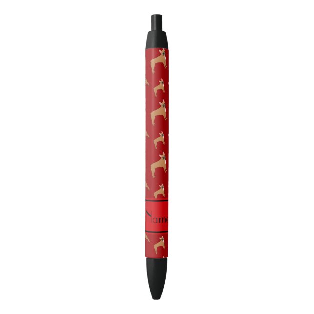 Personalized name red french bulldogs pen (Front Vertical)