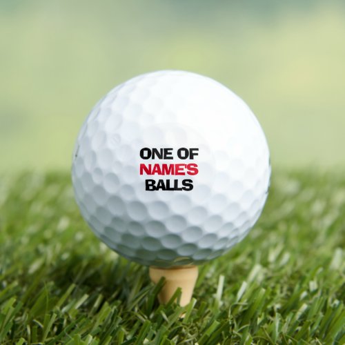 Personalized Name Red Funny Golf Balls