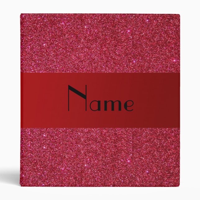 Personalized name red glitter binder (Front)