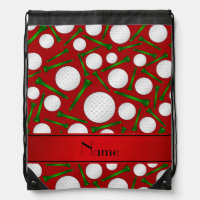 Personalized name red golf balls tees