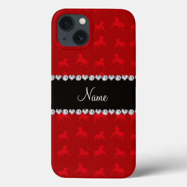 Personalized name red horse pattern Case-Mate iPhone case (Back)