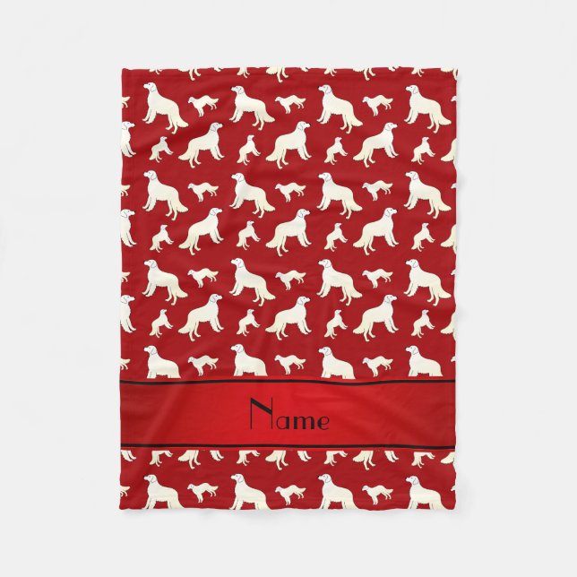 Personalized name red Kuvasz dogs Fleece Blanket (Front)