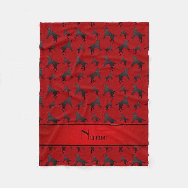 Personalized name red Labrador Retriever dogs Fleece Blanket (Front)
