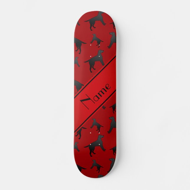 Personalized name red Labrador Retriever dogs Skateboard Deck (Front)