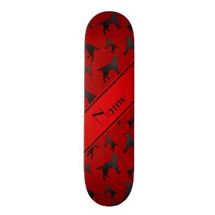Personalized name red Labrador Retriever dogs Skateboard Deck