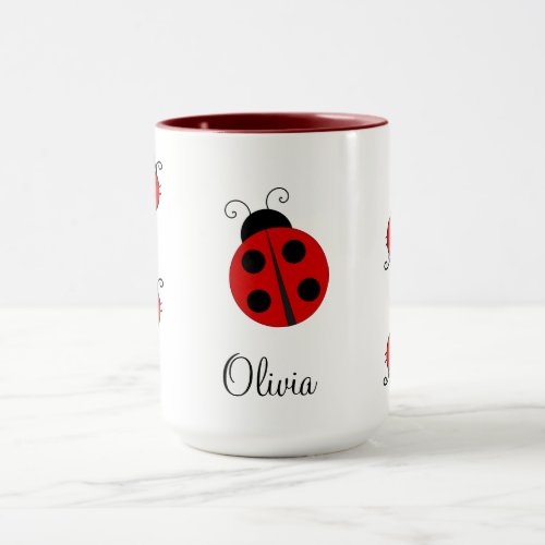 Personalized Name Red LadyBug Mug