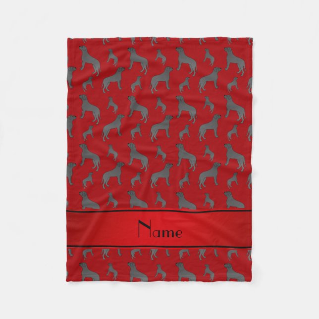 Personalized name red Mastiff dogs Fleece Blanket (Front)