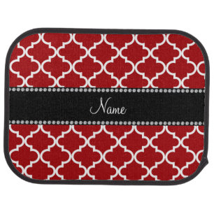 Personalized name Red moroccan Car Mat