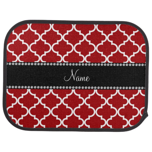 Personalized name Red moroccan Car Mat (Rear)