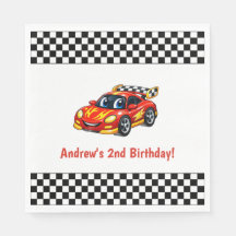 Personalized Name Red Race Car Birthday