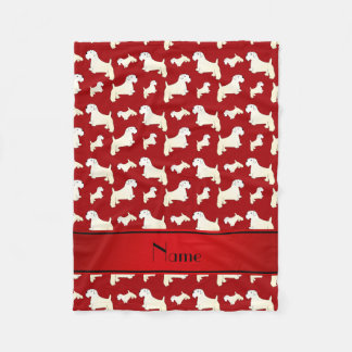 Personalized name red Sealyham Terrier dogs Fleece Blanket