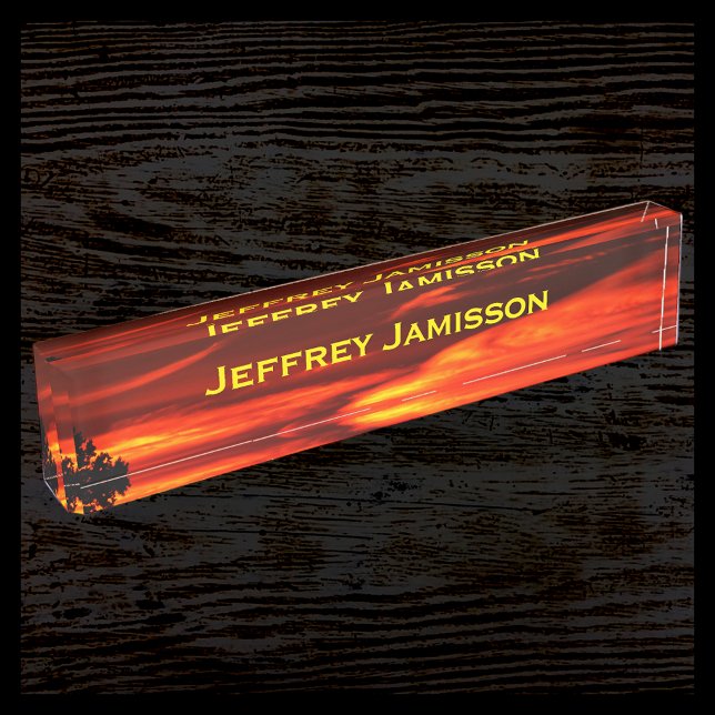 Personalized Name Red Sky Acrylic Desk Name Plate (Creator Uploaded)