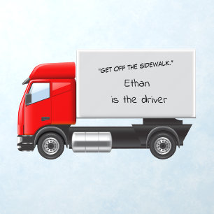 Personalized Name Red Truck Wall Decal