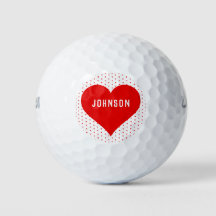 Personalized Name Red Valentine Heart Red & White