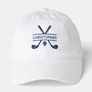 Personalized Name Red White Blue Golf Hat