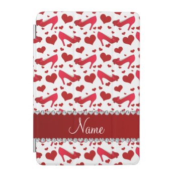 Personalized Name Red White Hearts Shoes Bows Ipad Mini Cover by Brothergravydesigns at Zazzle