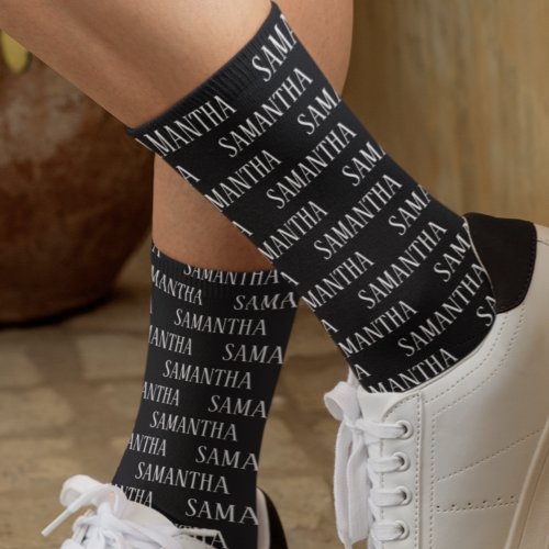 Personalized Name Repeating Pattern Custom  Socks