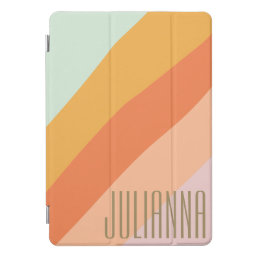 Personalized Name Retro Bright Pastel Summer  iPad Pro Cover