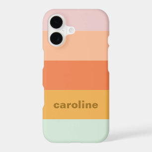Personalized Name Retro Colorful Pastel Stripes iPhone 17 Case