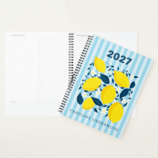 Personalized Name Retro Lemon market design Planner